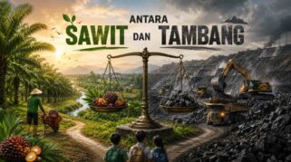 Ilustrasi antara sawit dan tambang. Foto: Halo Morowali.
