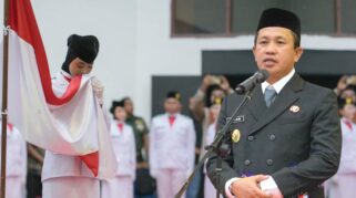 Bupati Morowali Iksan Baharudin Abdul Rauf dalam momentum Pengukuhan Paskibraka, Jumat 14 Agustus 2026. Foto: Aditama/Ghaff.