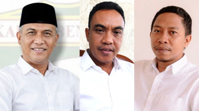 Dari kiri ke kanan: Kepala Dinas Pemuda dan Olahraga Kabupaten Morowali Mohammad Amin, Wakil Ketua KONI Morowali Ahmad Yani Arisandi dan Ketua IBR Morowali Asfar, bicara soal di balik penundaan PORPROV X Sulteng. Foto: Halo Morowali.