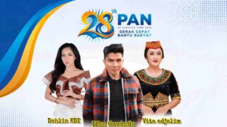 Merayakan 28 tahun PAN dan pelantikan pengurus DPC PAN se-Kabupaten Morowali bersama Vita Andjalim, Dahlia KDI dan Ifan Govinda, Sabtu 29 Agustus 2026. | Foto: PAN Morowali/Halo Morowali.