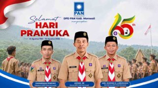 Flyer ucapan selamat Hari Pramuka DPD PAN Morowali. Foto: DPD PAN Morowali/Ghaff.