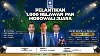 Pelantikan 1.000 Relawan PAN, siap guncang Morowali. Foto: PAN Morowali/Ghaff.