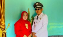 Kepala Desa Harapan Jaya, Muryanto bersama ketua TP PKK Desa Harapan Jaya. | Foto: Pemdes Harja.
