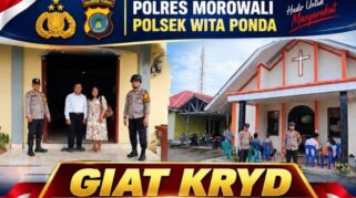 Polsek Witaponda Polres Morowali melakukan KRYD di Gereja yang ada di Kecamatan Witaponda, Minggu 13 September 2026. | Foto: Dok-Polsek Witaponda.