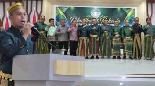 Ketua BPD KKLR Kabupaten Morowali, H. Jumardin Mahmud dalam momentum Pelantikan dan Rakerda BPD KKLR Kabupaten Morowali, Sabtu 19 September 2026. | Foto: KKLR Morowali.