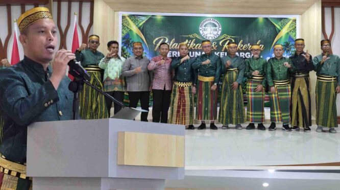 Ketua BPD KKLR Kabupaten Morowali, H. Jumardin Mahmud dalam momentum Pelantikan dan Rakerda BPD KKLR Kabupaten Morowali, Sabtu 19 September 2026. | Foto: KKLR Morowali.